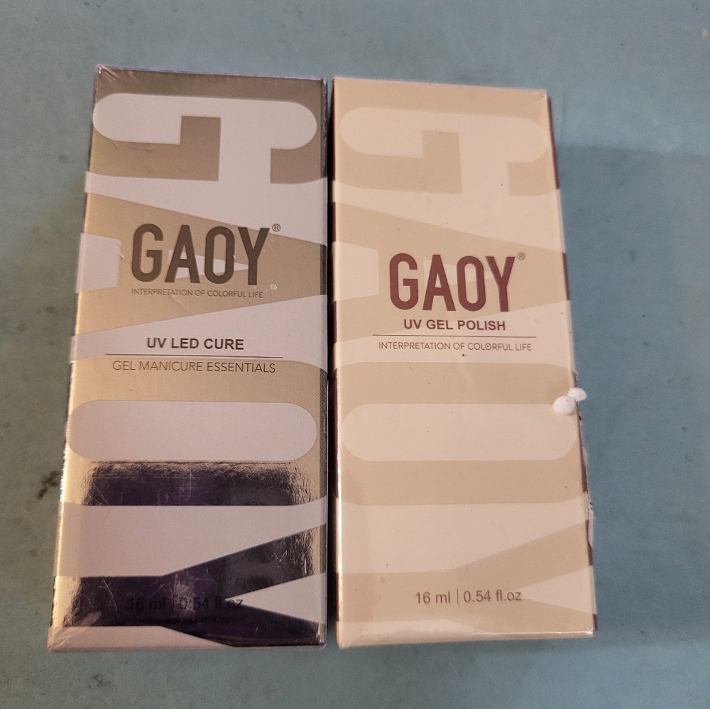 GAOY UV Gel Polish and Cure Set scarlet red & Burgundy red #684